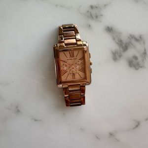 Michael kors rose gold square watch